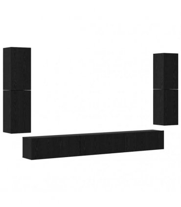 vidaXL TV Units 4 pcs 80 x 30 x 30.5 cm Black Oak