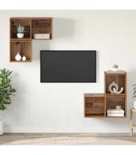vidaXL TV Cabinet Set 4 pcs 37 x 37 x 72 cm Old Wood