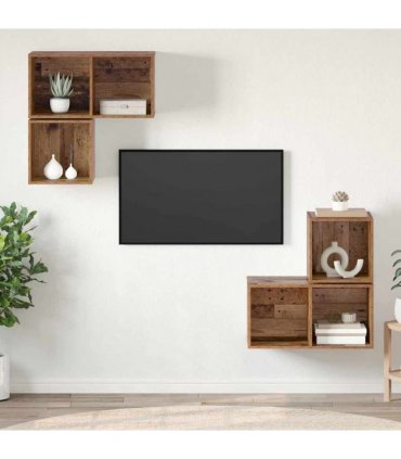vidaXL TV Cabinet Set 4 pcs 37 x 37 x 72 cm Old Wood