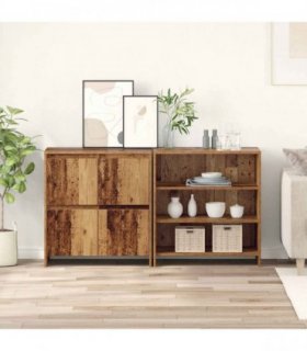 vidaXL Sideboard 2 pcs Old Wood 70 x 41 x 75 cm Engineered Wood