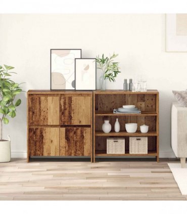 vidaXL Sideboard 2 pcs Old Wood 70 x 41 x 75 cm Engineered Wood