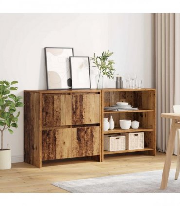 vidaXL Sideboard 2 pcs Old Wood 70 x 41 x 75 cm Engineered Wood