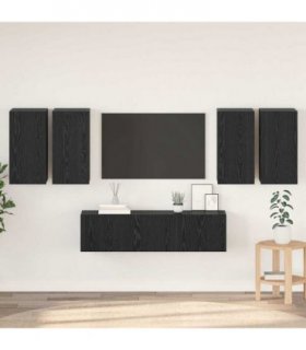 vidaXL TV Cabinet Set 6 pcs Black Oak