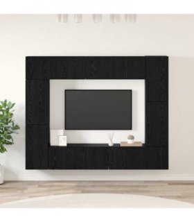 vidaXL TV Cabinet Set 8 pcs 80 x 30 x 30 cm Black Oak