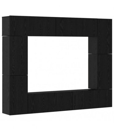 vidaXL TV Cabinet Set 8 pcs 80 x 30 x 30 cm Black Oak