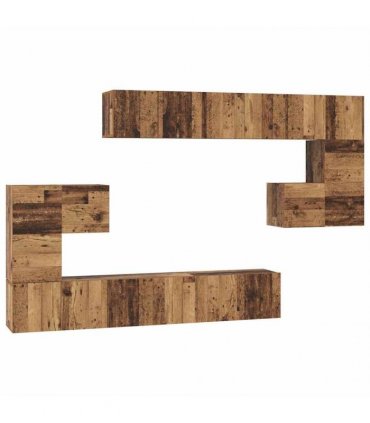 vidaXL TV Cabinet Set 10 pcs 60 x 30 x 30 cm Old Wood