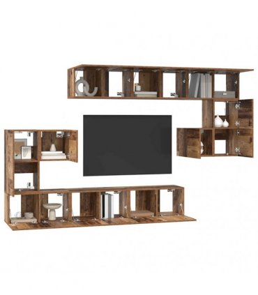 vidaXL TV Cabinet Set 10 pcs 60 x 30 x 30 cm Old Wood