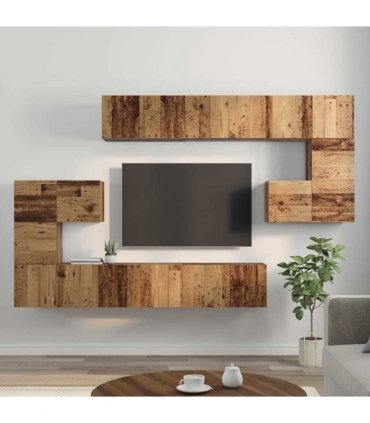 vidaXL TV Cabinet Set 10 pcs 60 x 30 x 30 cm Old Wood