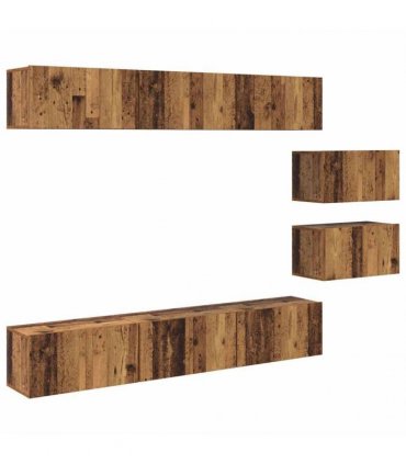 vidaXL TV Cabinet Set 8 pcs Old Wood