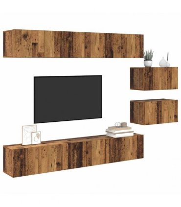 vidaXL TV Cabinet Set 8 pcs Old Wood