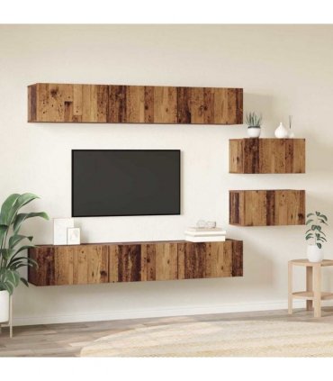 vidaXL TV Cabinet Set 8 pcs Old Wood