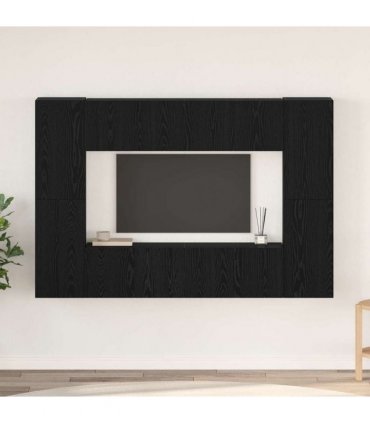 vidaXL TV Cabinet Set 8 pcs Black Oak