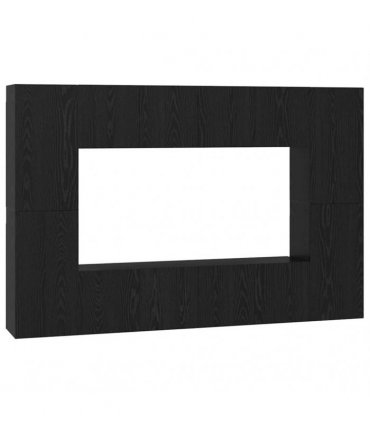 vidaXL TV Cabinet Set 8 pcs Black Oak