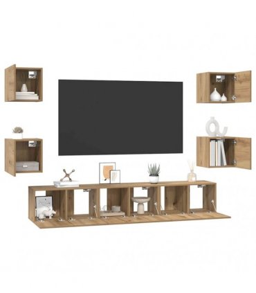 vidaXL TV Cabinet Set 7 pcs 60 x 30 x 30 cm Artisan Oak