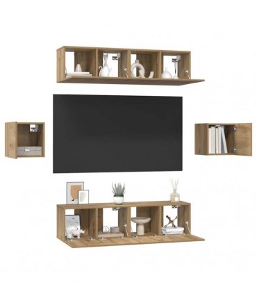 vidaXL TV Cabinet Set 6 pcs 60 x 30 x 30 cm Artisan Oak