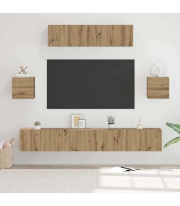 vidaXL TV Cabinet Set 7 pcs 80 x 30 x 30 cm Artisan Oak