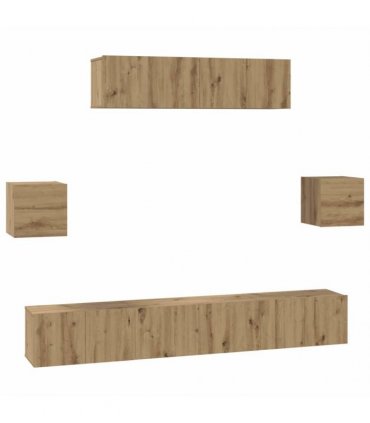 vidaXL TV Cabinet Set 7 pcs 80 x 30 x 30 cm Artisan Oak