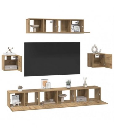 vidaXL TV Cabinet Set 7 pcs 80 x 30 x 30 cm Artisan Oak