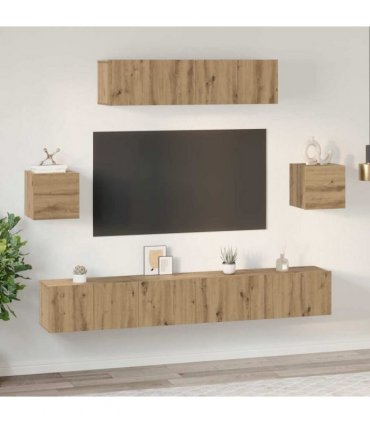 vidaXL TV Cabinet Set 7 pcs 80 x 30 x 30 cm Artisan Oak