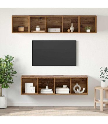 vidaXL TV Cabinet Set 4 pcs Old Wood Engineered Wood