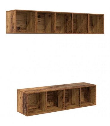 vidaXL TV Cabinet Set 4 pcs Old Wood Engineered Wood