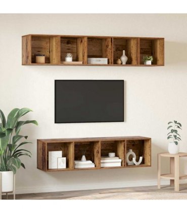 vidaXL TV Cabinet Set 4 pcs Old Wood Engineered Wood