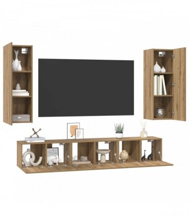 vidaXL TV Cabinet Set 5 pcs Artisan Oak Engineered Wood