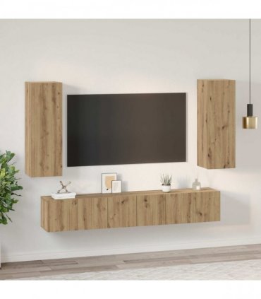 vidaXL TV Cabinet Set 5 pcs Artisan Oak Engineered Wood
