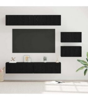 vidaXL TV Cabinet Set 6 pcs 80 x 30 x 30 cm Black Oak
