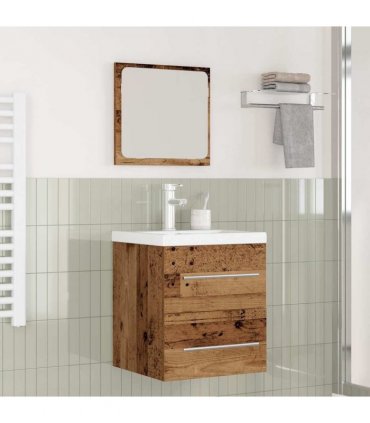 vidaXL Bathroom Furniture Set 2 pcs Old Wood Engineered Wood