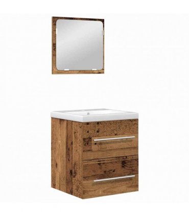 vidaXL Bathroom Furniture Set 2 pcs Old Wood Engineered Wood