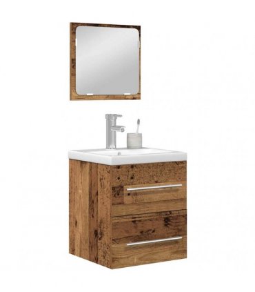 vidaXL Bathroom Furniture Set 2 pcs Old Wood Engineered Wood