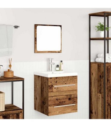 vidaXL Bathroom Furniture Set 2 pcs Old Wood Engineered Wood