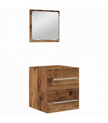 vidaXL Bathroom Furniture Set 2 pcs Old Wood Engineered Wood