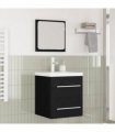 vidaXL Bathroom Furniture Set 2 pcs Black Oak Engineered Wood