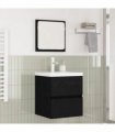 vidaXL Bathroom Furniture Set 2 pcs Black Oak and White