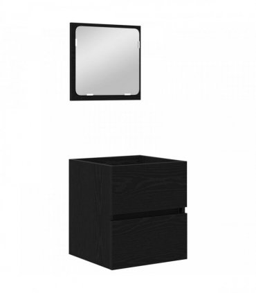 vidaXL Bathroom Furniture Set 2 pcs Black Oak and White