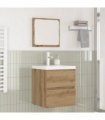 vidaXL Bathroom Furniture Set 2 pcs Artisan Oak and White