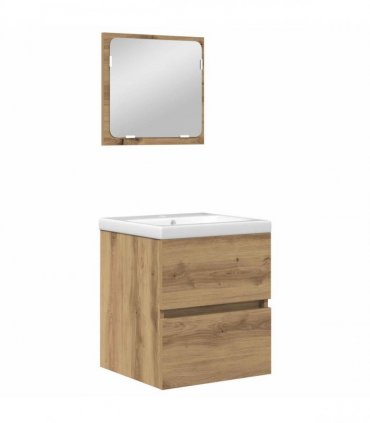 vidaXL Bathroom Furniture Set 2 pcs Artisan Oak and White