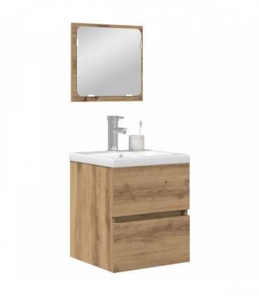 vidaXL Bathroom Furniture Set 2 pcs Artisan Oak and White