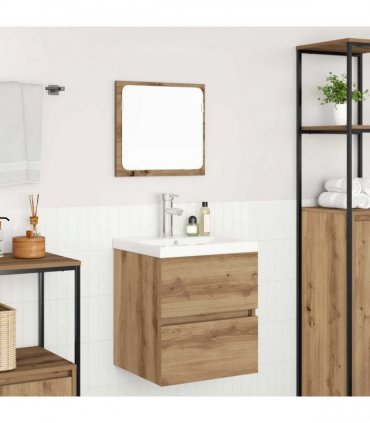 vidaXL Bathroom Furniture Set 2 pcs Artisan Oak and White