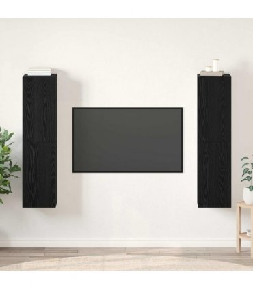 vidaXL TV Cabinet Set 4 pcs Black Oak