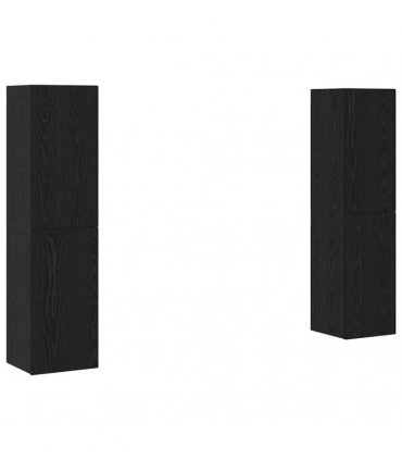 vidaXL TV Cabinet Set 4 pcs Black Oak