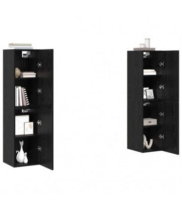 vidaXL TV Cabinet Set 4 pcs Black Oak