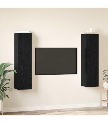 vidaXL TV Cabinet Set 4 pcs Black Oak
