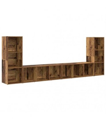 vidaXL TV Cabinet Set 4 pcs 37 x 35 x 107 cm Old Wood