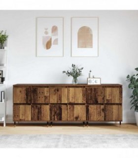 vidaXL Storage Cabinet 3 pcs Old Wood 60 x 35 x 70 cm