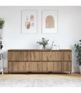 vidaXL Storage Cabinet 3 pcs Artisan Oak 60 x 35 x 70 cm