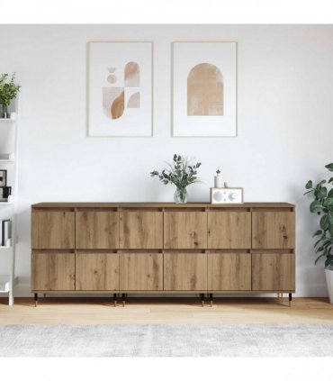 vidaXL Storage Cabinet 3 pcs Artisan Oak 60 x 35 x 70 cm