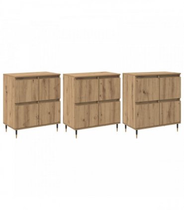 vidaXL Storage Cabinet 3 pcs Artisan Oak 60 x 35 x 70 cm